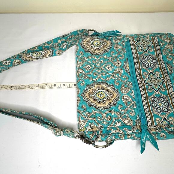 Vera Bradley Totally Turquoise Messenger Crossbody Bag Purse  | Retired Pattern - Picture 13 of 13